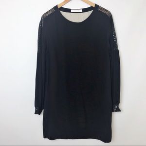 SEE BY CHLOE | Silk Sequin Mesh Sleeve Dress 42